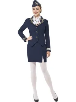 Smiffy Airways Attendant Stewardess Dames Kostuum